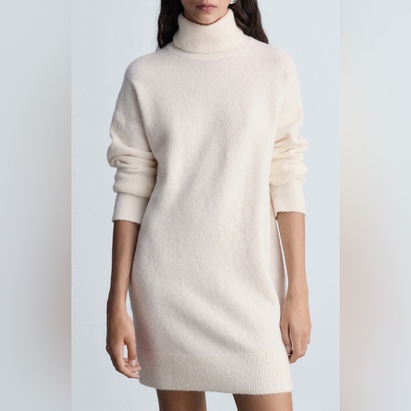 MANGO Long Sleeve Turtleneck Sweater Dress_Pink_Size : XS (US 2) - Picture 13 of 15